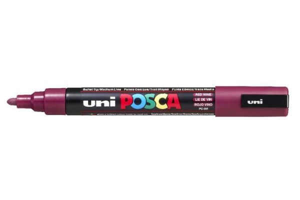 Posca Uni Pc-5M, 1 Stk, Rød, Projektilspids, Sort, Rød, 1,8 Mm, Vandbaseret Blæk