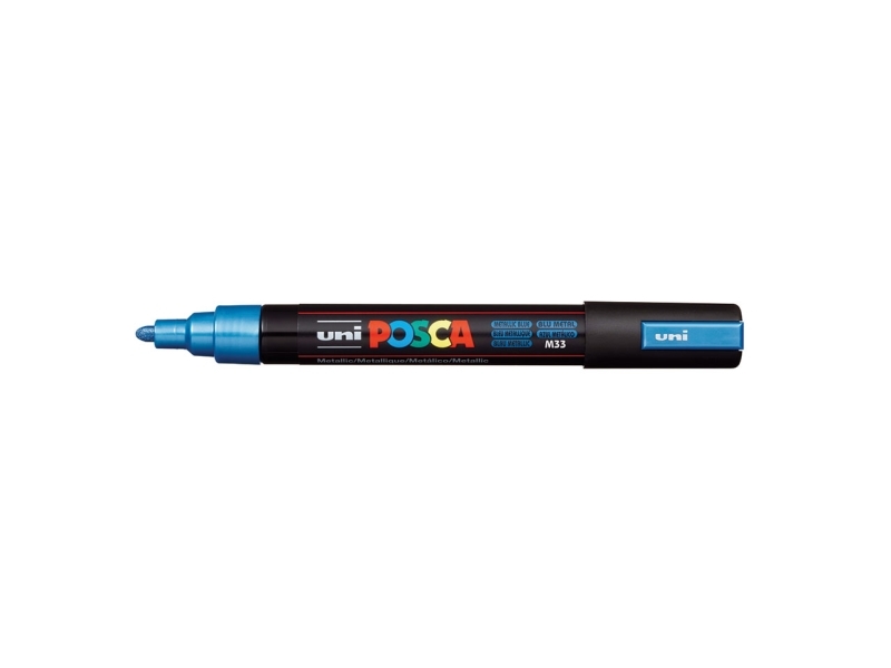 Posca Pc-5M, 1 Stück(E), Metallicblau, Rundspitze, Schwarz, Blau, Polypropylen (Pp), Tube