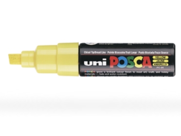 POSCA PC8K J, 1 kpl, Keltainen, Musta, Pyöreä, 8 mm, Vesipohjainen muste