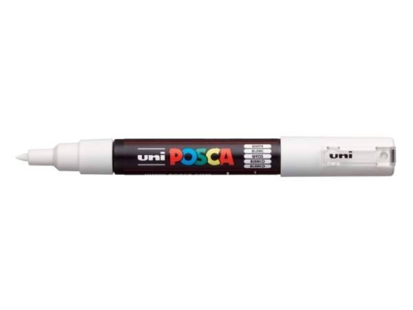 Posca Pc-1Mc Weiß, Weiß, Mehrfarbig, 1 Farben, Extrafein, Tinte Auf Wasserbasis, Rundspitze