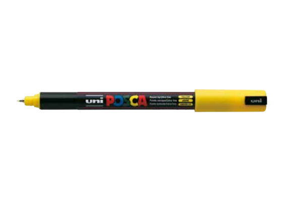 POSCA PC-1MR, Gul, Flerfarvet, 1 farver, Ekstra fin, Vandbaseret blæk, Projektilspids billede
