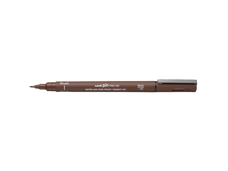 Uni-Ball Pin Brush, Sepia, Brun, Plast, Rund, Sepia, Plast