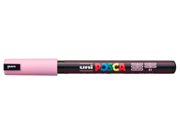 POSCA PC-1MR, 1 stk, Lyserød, Fin spids, Sort, Lyserød, Fin/ultrafin, 0,7 mm