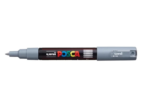 POSCA PC-1M, Grå, Svart, Grå, 1 färger, Extra Fin, Rundad spets, Rund | Skrivredskap - Märkpennor - Övriga | GameStuff