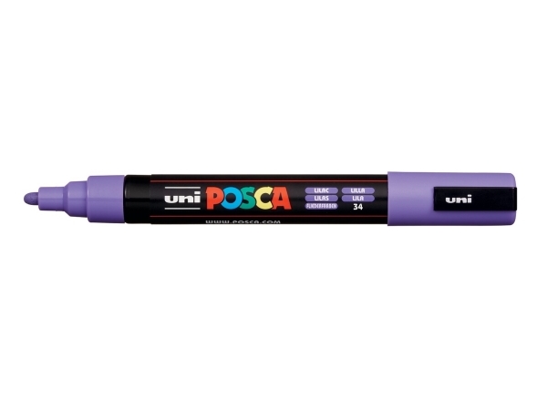 Posca Pc-5M, Violet, Flerfarvet, 1 Farver, Mellem, Vandbaseret Blæk, Projektilspids