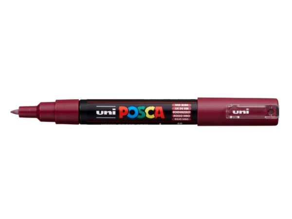 Posca Pc-1Mc, Bourgogne, Flerfarvet, Red Wine, 1 Farver, Ekstra Fin, Vandbaseret Blæk