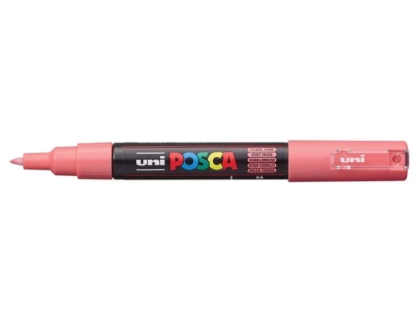 POSCA PC-1MC, Korall, Rosa, Multifärg, 1 färger, Extra Fin, Vattenbaserat bläck, Rundad spets | Skrivredskap - Märkpennor - Övriga | GameStuff