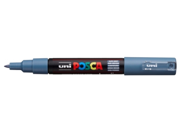 Posca Pc-1Mc, Grå, Flerfarvet, Slate Grey, 1 Farver, Ekstra Fin, Vandbaseret Blæk
