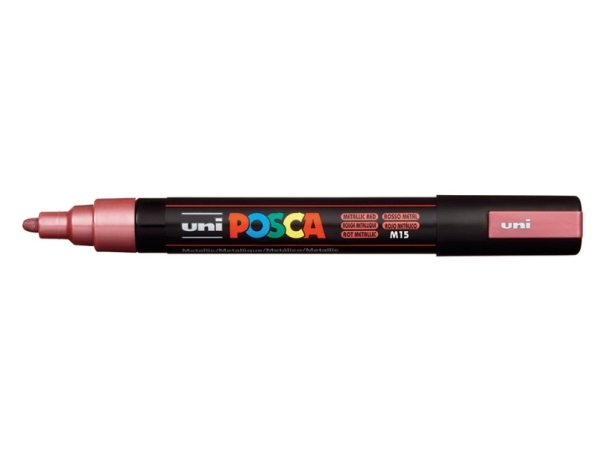 Posca Pc-5M, Rød, Flerfarvet, Metallic Red, 1 Farver, Mellem, Vandbaseret Blæk