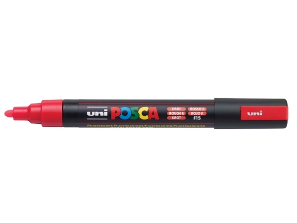 Posca Pc-5M Fluoreszierendes Rot, Rot, Mehrfarbig, Fluorescent Red, 1 Farben, Medium, Tinte Auf Wasserbasis