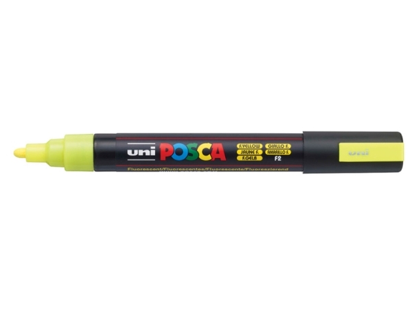 Posca Pc-5M, Gul, Flerfarvet, Fluorescent Yellow, 1 Farver, Mellem, Vandbaseret Blæk