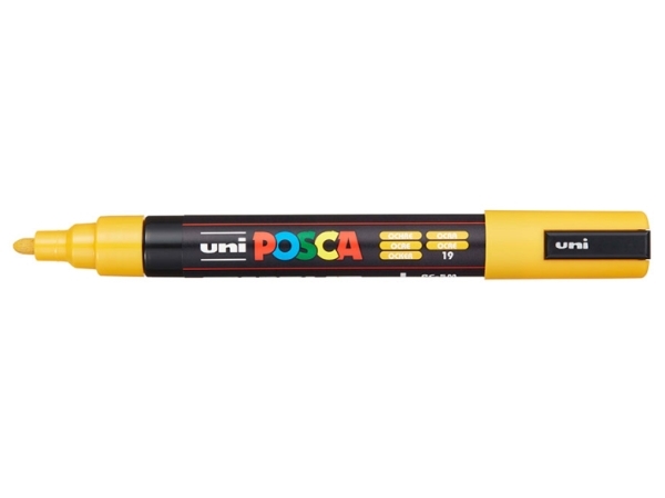 Posca Pc-5M, Okker, Flerfarvet, 1 Farver, Mellem, Vandbaseret Blæk, Projektilspids