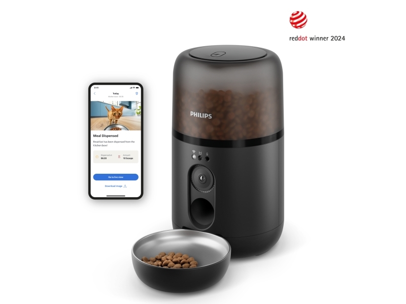 Philips 5000 Series Pet Series Smart-Foderautomat Med Kamera (Paw5320/02), Automatisk Foderautomat Til Kæledyr, Plast, Indendørs, Universel, 4,5 L, 4