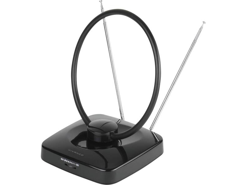 Vivanco Vvtv2antcircle, Indendørs, Sort, Dvb-T, Dvb-T2, Dab, Dab+, Fm, Ukw, Vekselstrøm, 566 G