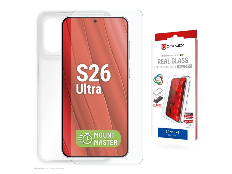 Displex 02223, Samsung, Galaxy S26 Ultra, Tør Påføring, Smudsafvisende, Støvresistent, Slagbestandig, Ridseresistent, Stødresistent, Transparent, 1 S