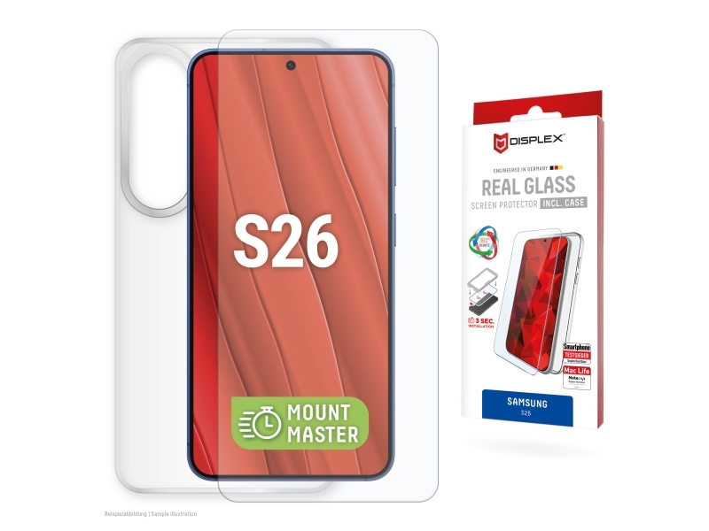 Displex 02221, Samsung, Galaxy S26, Tør Påføring, Smudsafvisende, Støvresistent, Slagbestandig, Ridseresistent, Stødresistent, Transparent, 1 Stk