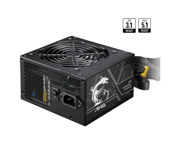 Msi Mag A750bn Pcie5 Ii, 750 W, 100 - 240 V, 50/60 Hz, Aktiv, 120 W, 750 W