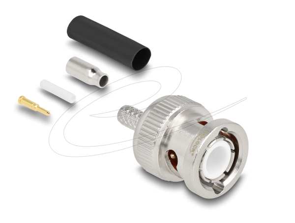 Delock Bnc Plug For Crimping Rg-174 / Rg-316 With Matching Shrink Tube, 1 Stk