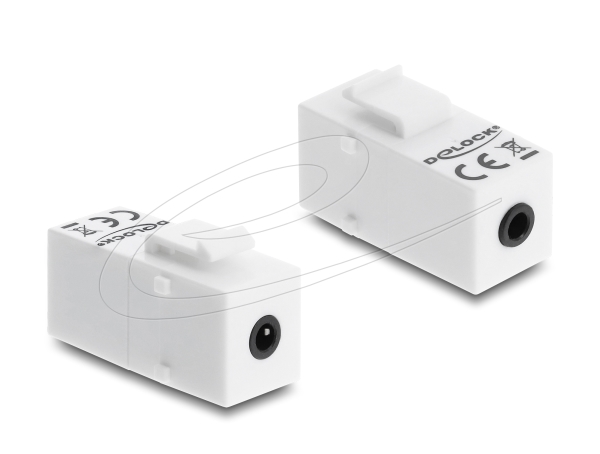 Delock Keystone Module Stereo Jack Female 3.5 Mm 4 Pin To Stereo Jack Female 3.5 Mm 4 Pin White, 1 Stk