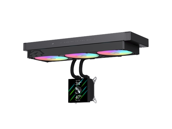 Gamemax Cpu Liquid Cooler | Glacier 360 Lcd Bk | Juodas