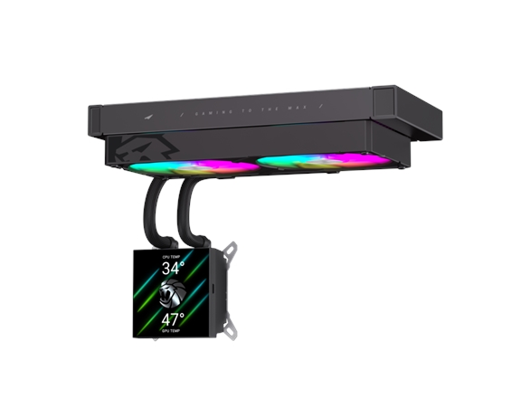 Gamemax Cpu Liquid Cooler | Glacier 240 Lcd Bk | Juodas