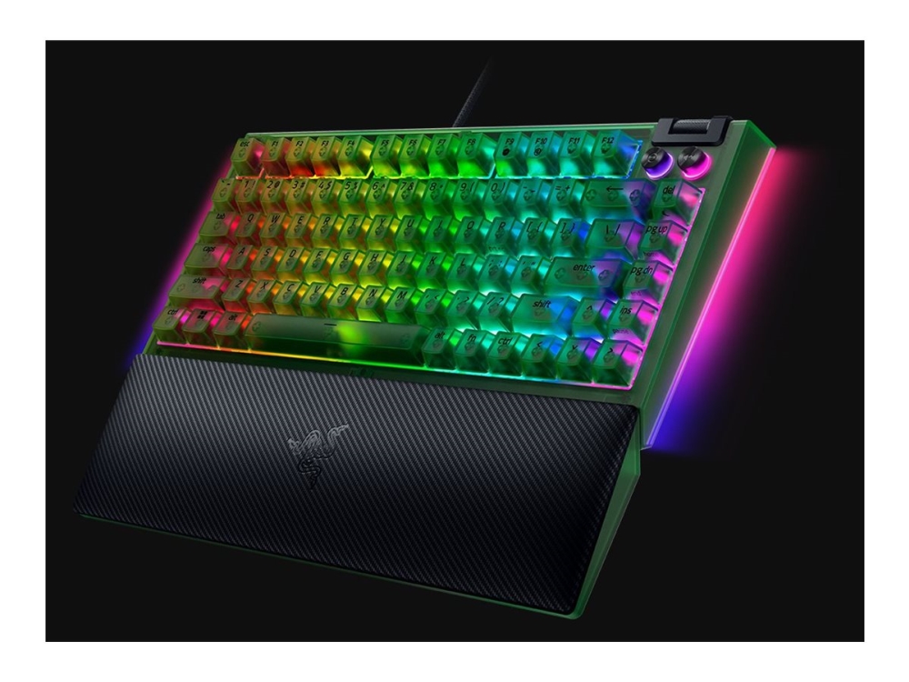 Razer Blackwidow V4 - Phantom Green Edition - Tastatur - Hot-Swappable - 75% - Backlit - Usb-C - Qwerty - Usa - Phantom Green