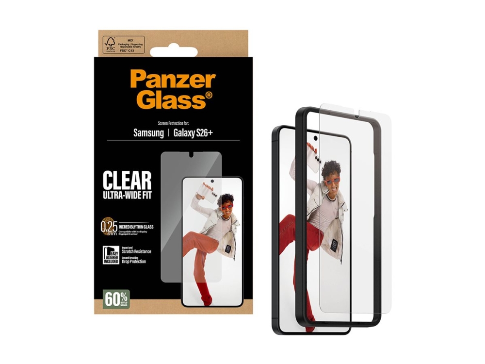 PanzerGlass - Skärmskydd för mobiltelefon - ultrabred passning med EasyAligner - glas - klar - för Samsung Galaxy S26+ | Datorer & Surfplattor - Tillbehör till surfplattor - Covers & Väskor | GameStuff