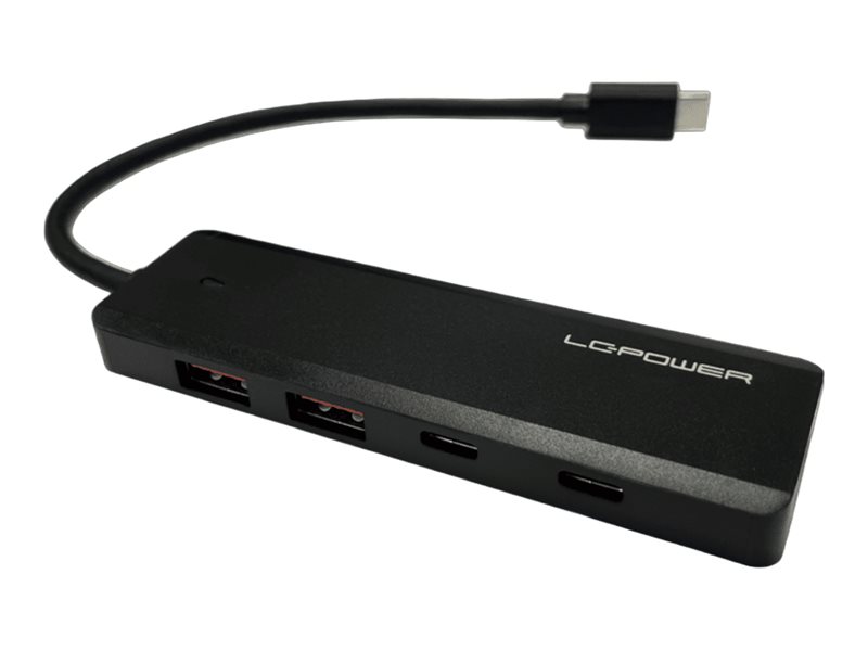 Lc-Power Lc-Hub-U3-4-C, Usb 3.2 Gen 2 (3.1 Gen 2) Type-A, Usb 3.2 Gen 1 (3.1 Gen 1) Type-A, Usb Typ-C, 10000 Mbit/S, Schwarz, Kunststoff, 0,165 M