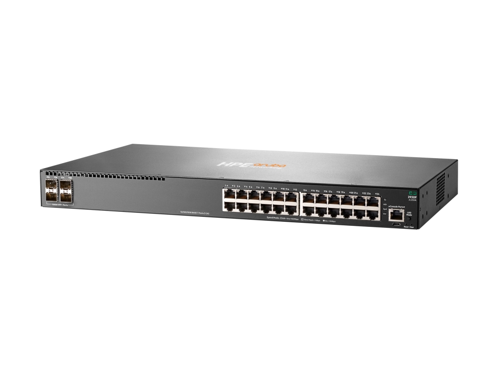 Hpe Aruba 2930F 24G 4Sfp - Switch - L3 - Administreret - 24 X 10/100/1000 + 4 X Gigabit Sfp (Uplink) - Monterbar På Stativ