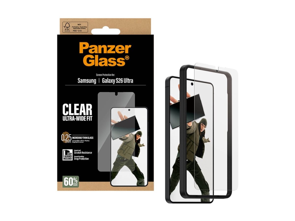 Panzerglass Displayschutz Samsung Galaxy S26 Ultra | Ultra-Wide Fit M. Easyaligner, Samsung, Samsung - Galaxy S26 Ultra, Trockene Anwendung, Kratzr