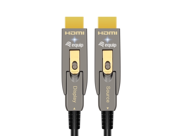 Equip Hdmi 2.0 Detachable Type D + A Active Optical Cable, 10M, 4K/60Hz, 10 M, Hdmi Type-A/Hdmi Type-D, Hdmi Type-A/Hdmi Type-D, 3D, 18 Gbit/S, Black
