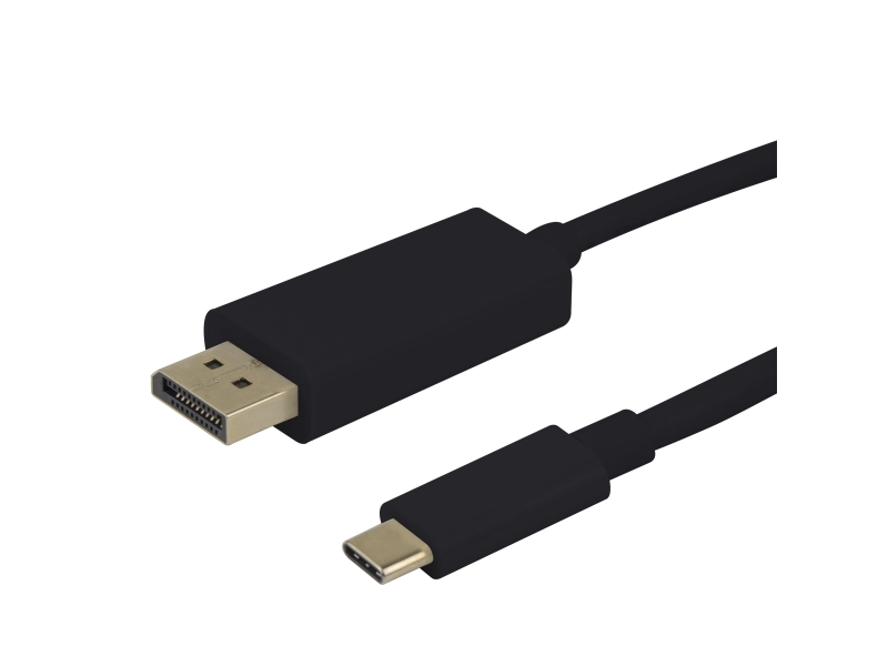 Usb-C - Displayport Cable, 4K Uhd, Gold Plated, 0.5M, Black
