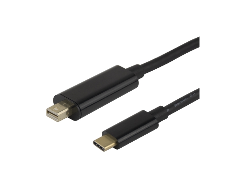 Usb-C - Minidisplayport Cable 4K Uhd Gold Plated 1M Black