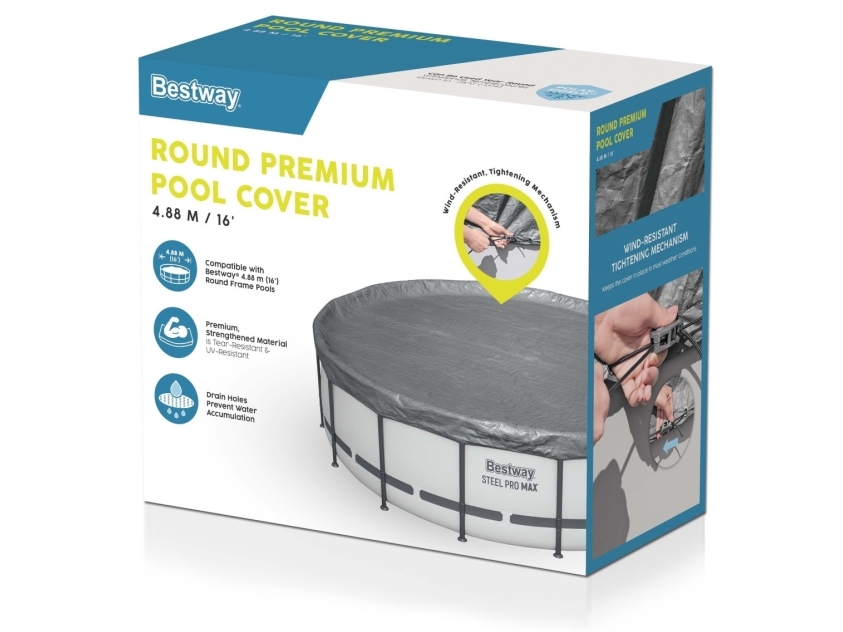 Bestway Abdeckung 488Cm Premium Rund Pool Abdeckung