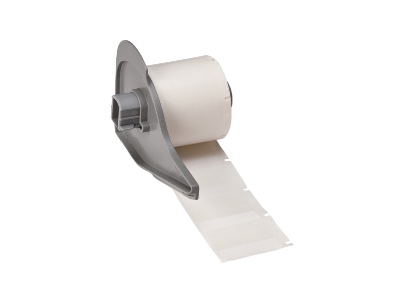 Brady M7-104-427, Weiß, Selbstklebendes Druckeretikett, Gestanztes Etikett, Rolle, Selbstlaminierendes Vinyl, Wärmeübertragung
