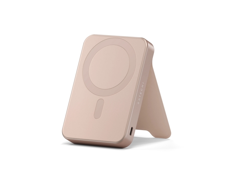 Satechi Onthego? Qi2 10K Magnetic Power Bank With Stand - Desert Pink