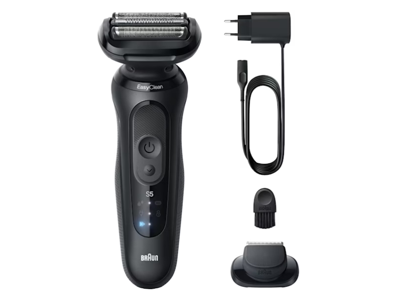 Braun Series 5 52-N1200s, Foil Shaver, Black, Buttons, Battery, Lithium-Ion (Li-Ion), Built-In Battery