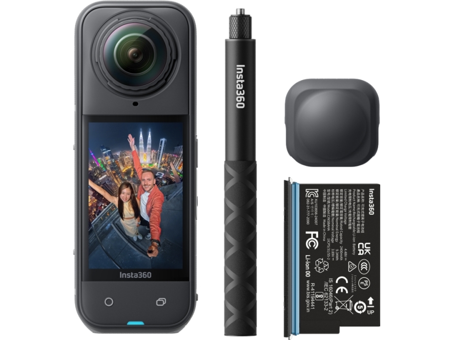 Insta360 X5 Starter Bundle, 8K Ultra HD, 72 MP, 120 fps, Wi-Fi, Bluetooth, 2400 mAh