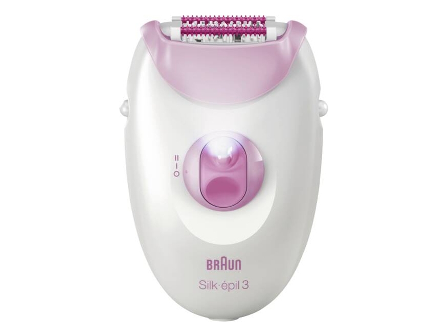 Braun Silk-epil 3-000, vaaleanpunainen, 20 pinsettiä, MicroGrip, verkkovirta, Saksa, laatikko