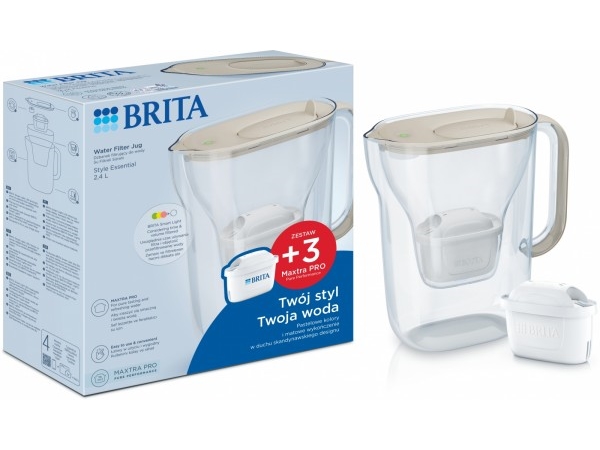 Vandfilterkande BRITA Style Essential + 4 Maxtra Pro Pure Performance (hvid) 2,4 l