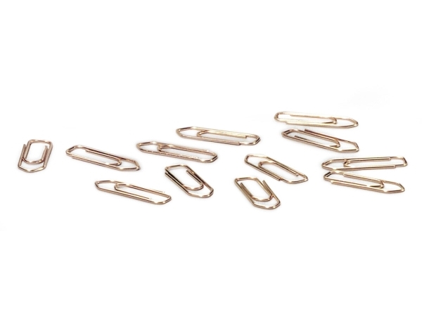 Papirclips 26 mm kobberbelagt pakke med 1 kg