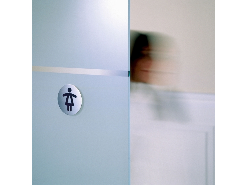 Symbolskilt Durable Dametoilet Ø83 mm metal piktogram