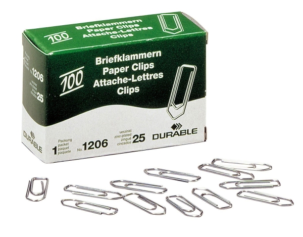 DURABLE Papirclips 26 mm zinkbelagt 100 stk.
