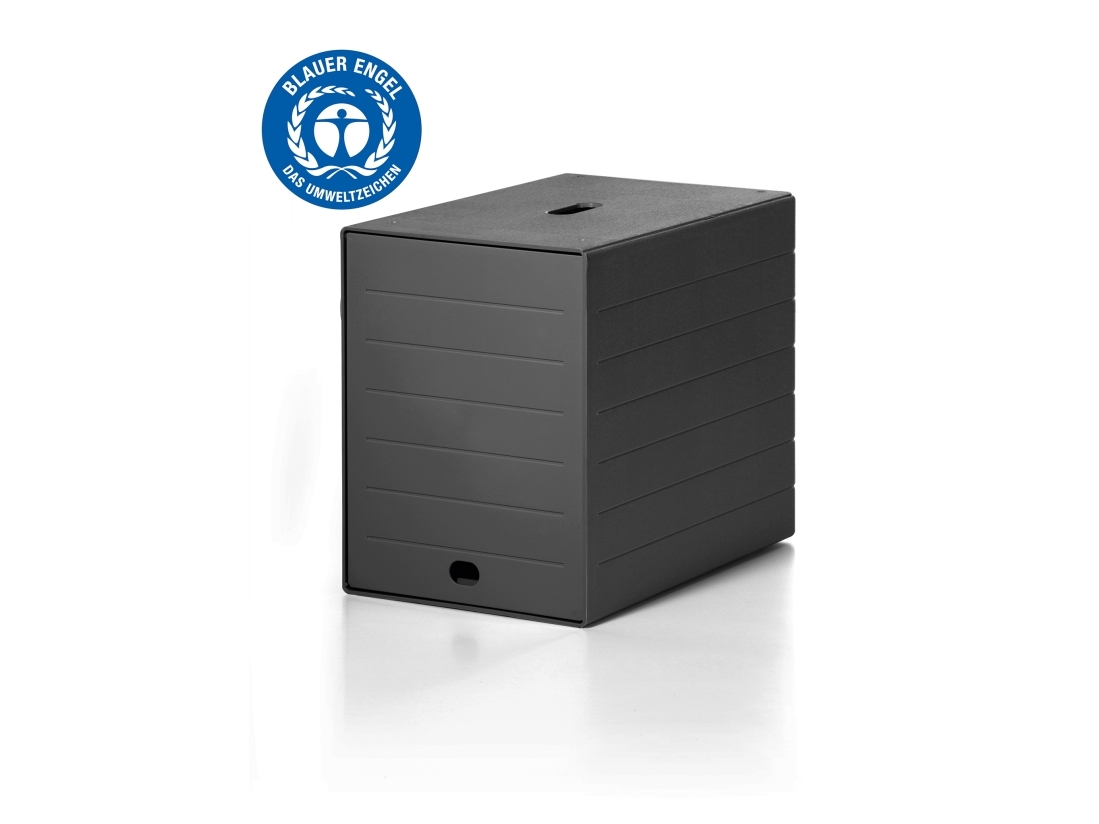 DURABLE Opbevaringsboks med syv åbne skuffer og frontplade som kan indskydes og udstyres. Til dokumenter op til C4 format.