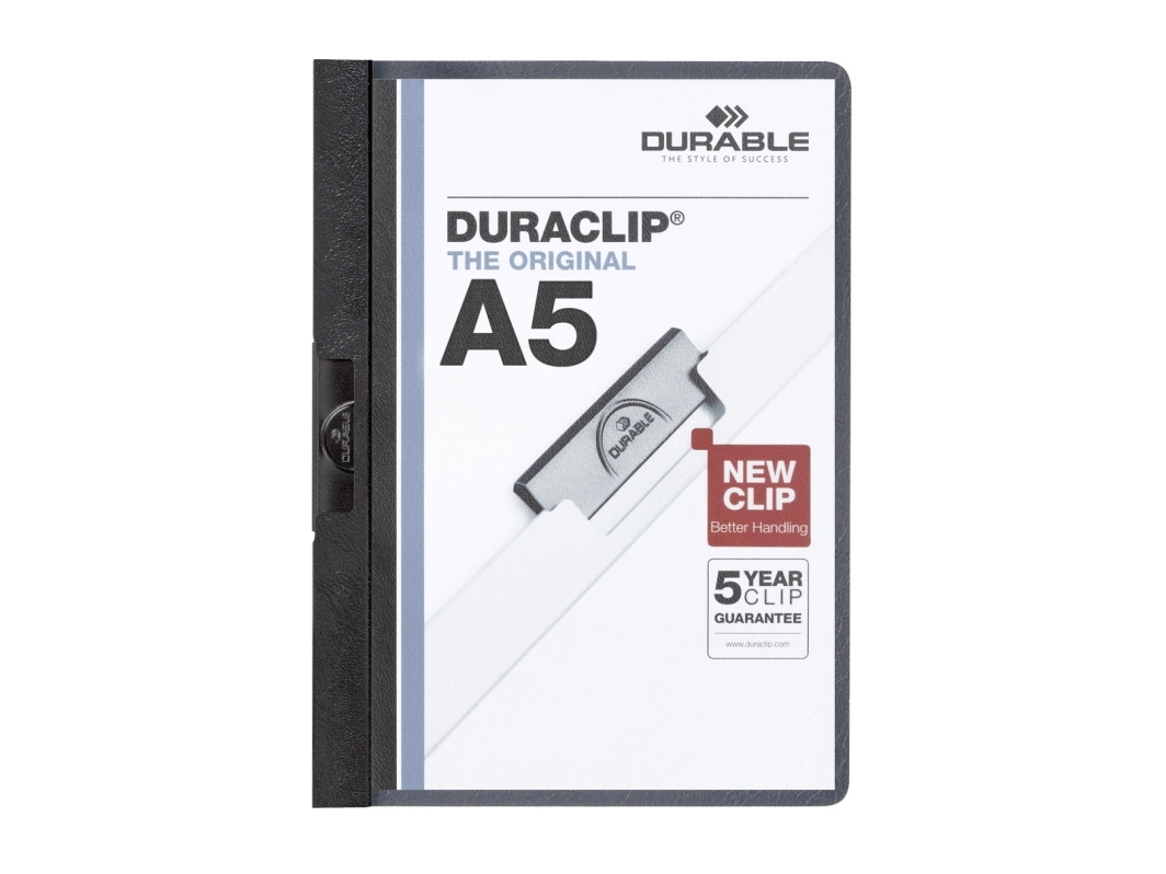 Durable Duraclip, Sort, 30 Ark, A5, 1 Stk