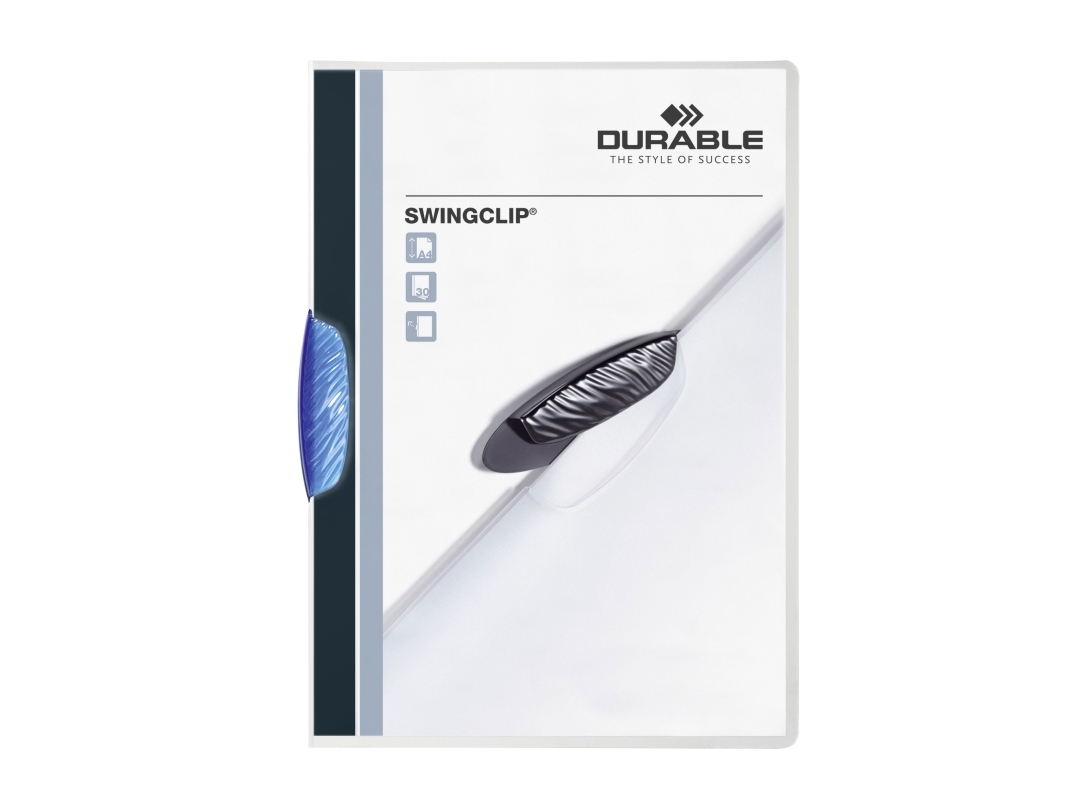 Durable Swingclip, Blå, Plast, 30 ark, A4