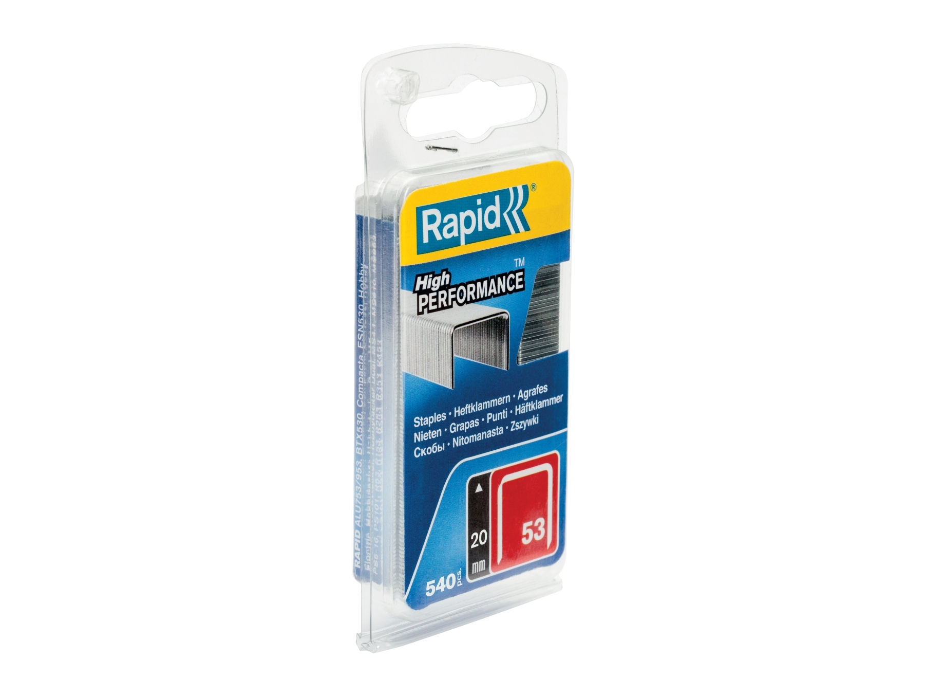 Rapid 40109508, 2 cm, Galvanoitu metalli, Terästä, Rapid (tuotemerkki), 540 kpl