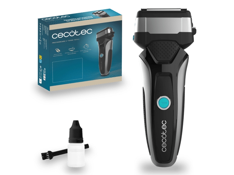 Cecotec Precisioncare X-Trimm Triple, Folie Shaver, Sort, Rustfrit Stål, Knapper, Batteri, Lithium-Ion (Li-Ion)