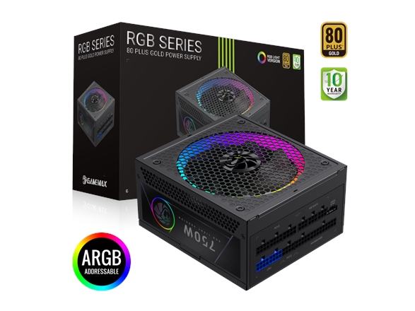 Zasilacz Gamemax Gamemax Psu | Rgb 750G | 750 W | Gold | Full Modular