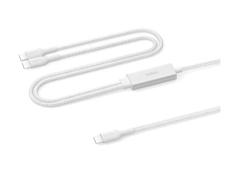 Belkin Boostcharge Pro - Usb-Kabel - Usb-C (Han) Til Usb-C (Han) - Usb 2.0 - 1.5 M - Usb Power Delivery (140W), Braided - Hvid
